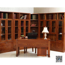 Glass Door Wooden Book Cabinet (001)